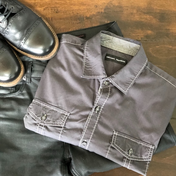 Michael Brandon Other - MICHAEL BRANDON Gray Button Down M